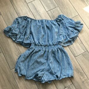 Free the roses stripe romper